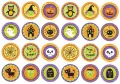 List jedlých koleček na cupcakes – Halloween kolečka s dýněmi a duchy (fialová, žlutá, zelená)