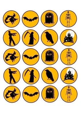 Halloween siluety – jedlý papír na dort