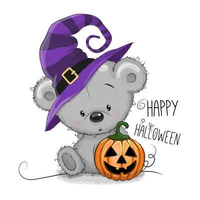 Halloween medvídek s dýní – jedlý papír na dort