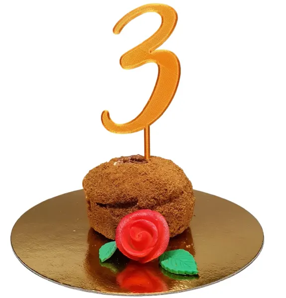3D zápich Dortová číslovka – číslice 0–9, více barev