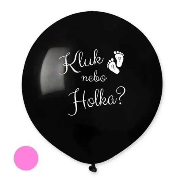Balonek Kluk nebo holka? CZ, 48 cm - růžové konfety