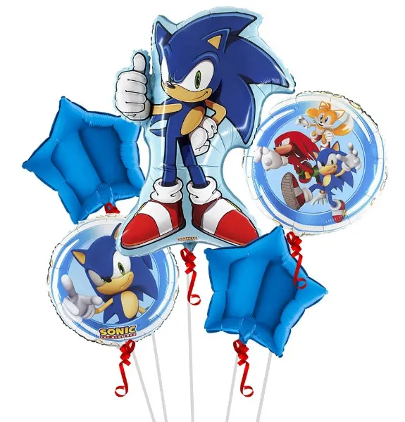 Sada fóliových balonků Ježek Sonic, 5 ks