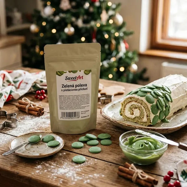 Zelená poleva s pistáciovou příchutí 250g