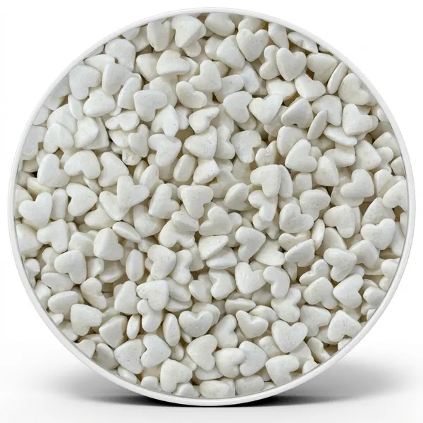 Cukrová srdíčka, bílá 50g