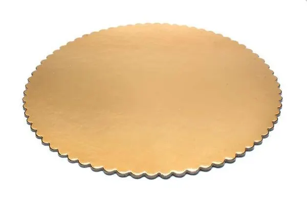 Podložka pod dort zlatá hrubá vlnka kruh 30 cm (1 ks) ♡