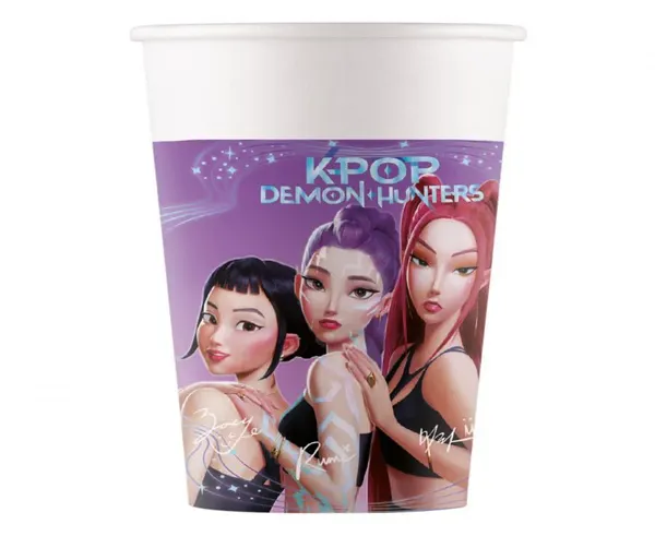 Papírové kelímky K-POP Demon Hunters 200 ml, 8 ks