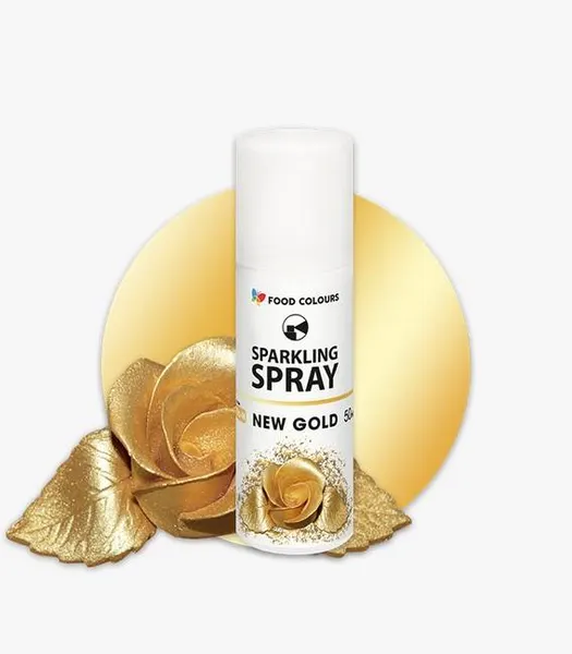 Jedlá barva ve spreji zlatá s perletí 50 ml