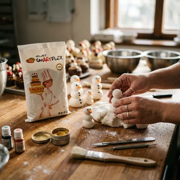1kg Potahovací dortová hmota SMARTFLEX, Bílá - Mandle