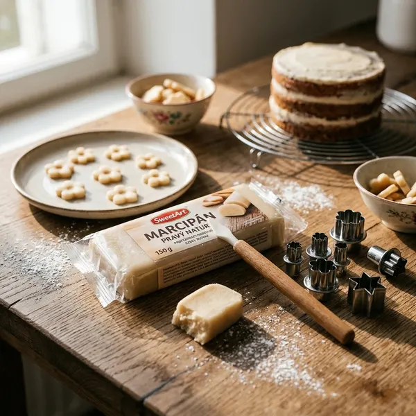 150g barvený 50% marcipán na dort - přírodní odstín