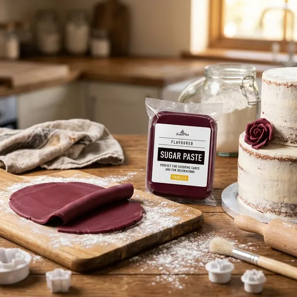 Fondán na dort, Hnědočervený - Burgundy, Vanilkový 250g