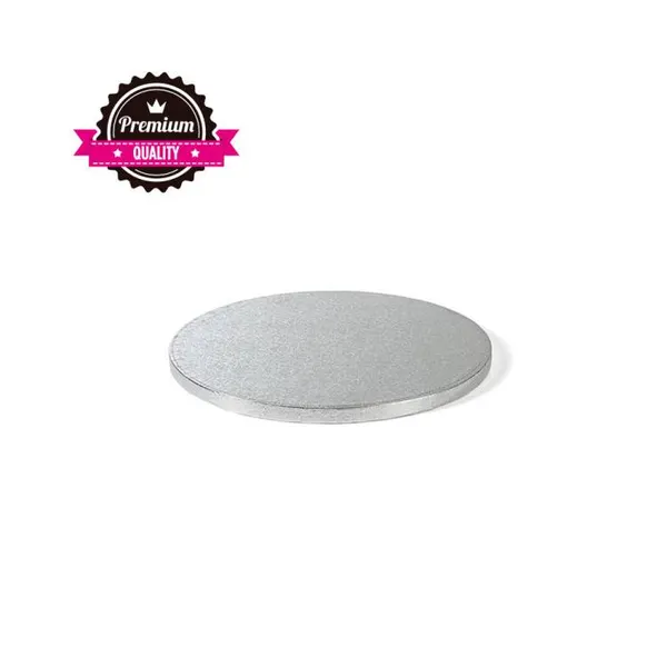 Stříbrná kulatá podložka pod dort 26 cm, síla 1,2 cm