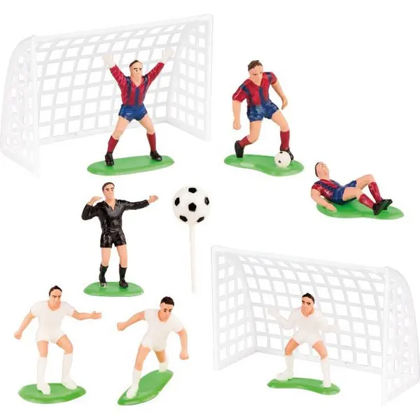 Fotbalové figurky na dort, 10 ks, výška 5–6,5 cm