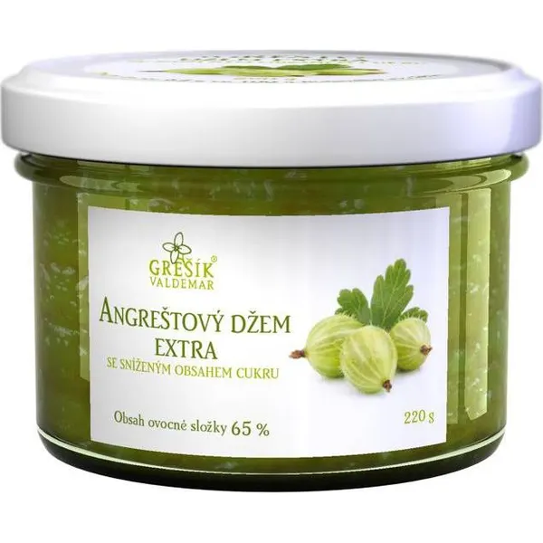 Angreštový džem extra se sníženým obsahem cukru 220 g