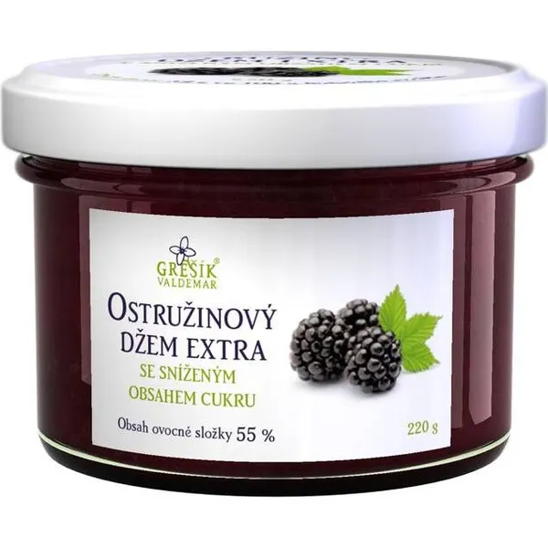 Ostružinový džem extra se sníženým obsahem cukru 220 g