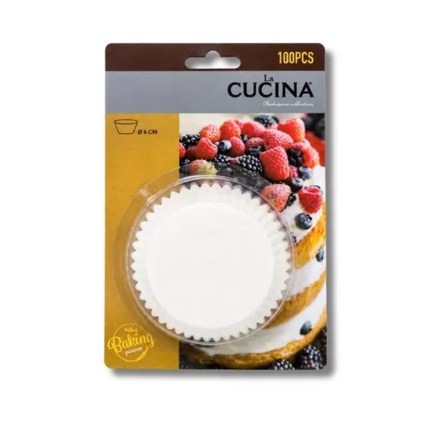 Košíčky na muffiny papírové bílé 9 cm 100 ks