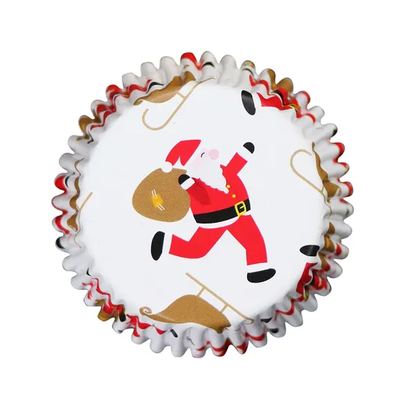 Košíčky na muffiny s alobalovým vnitřkem Santa a sáně 30 ks
