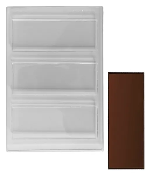 Forma na čokoládu PE 65g (obdélník hladký) 3 tvary/forma