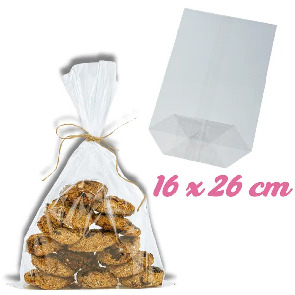 Celofánový sáček s křížovým dnem 16 x 26 cm na cukroví