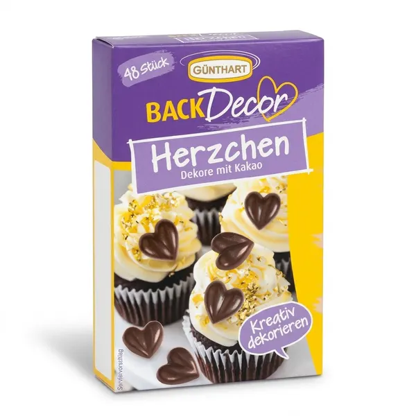 Čokoládová srdíčka na dort a dezerty, 12 ks