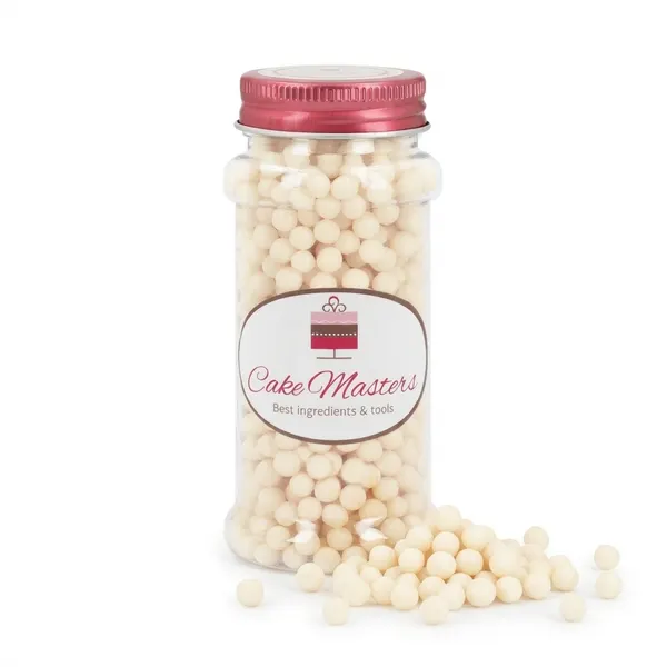 Zdobení na cukroví, dorty - BÍLÉ PERLIČKY, Německo 60g