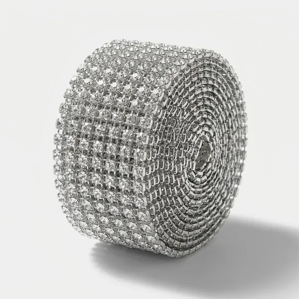Diamantový pás plastový stříbrný 3 cm x 4,57 m