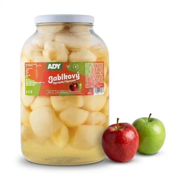 Jablkový kompot loupaný dělený 3,1 kg