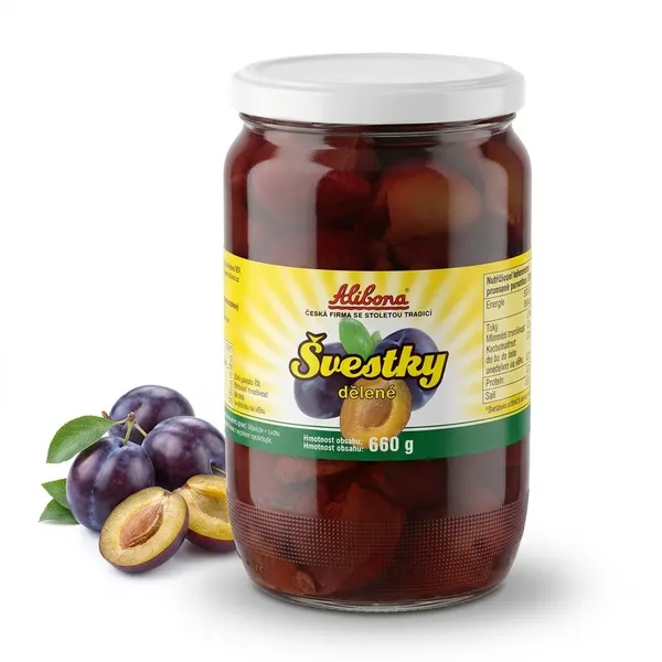 Švestky dělené kompotované 660 g