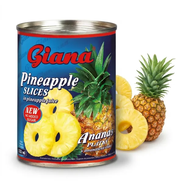 Ananasové plátky ve šťávě 580 ml