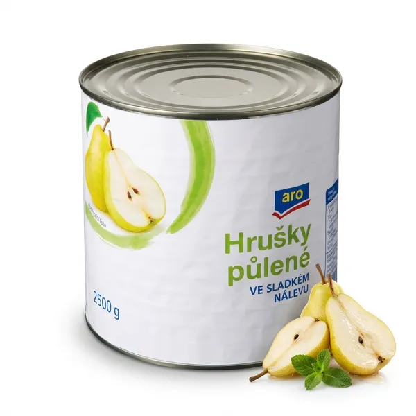 Hrušky půlené ve sladkém nálevu 2500 g