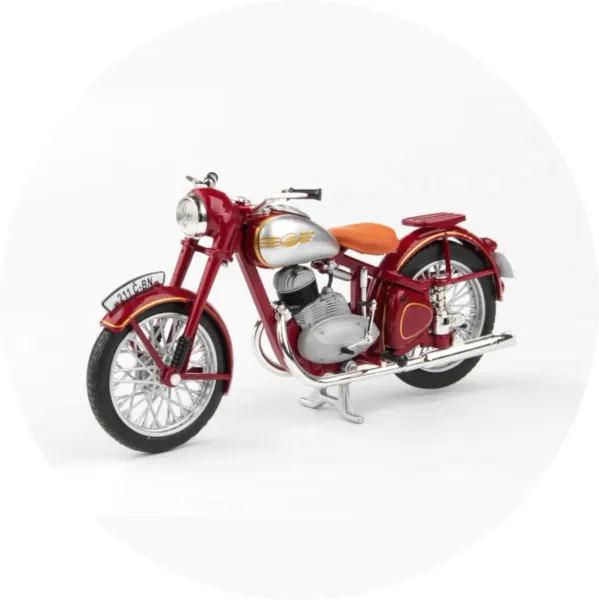 Kulatý jedlý obrázek na dort – Retro motorka (červená, stříbrná, šedá)