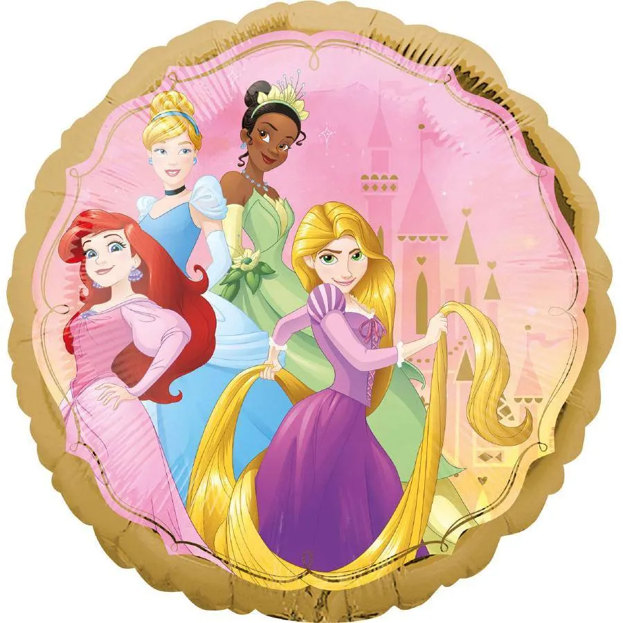 Foliový balonek Disney princezny se zlatým okrajem