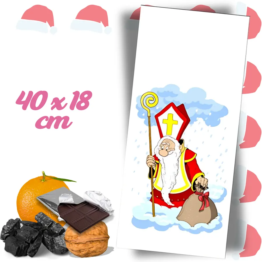 Celofánový mikulášský sáček s barevným potiskem Mikuláše