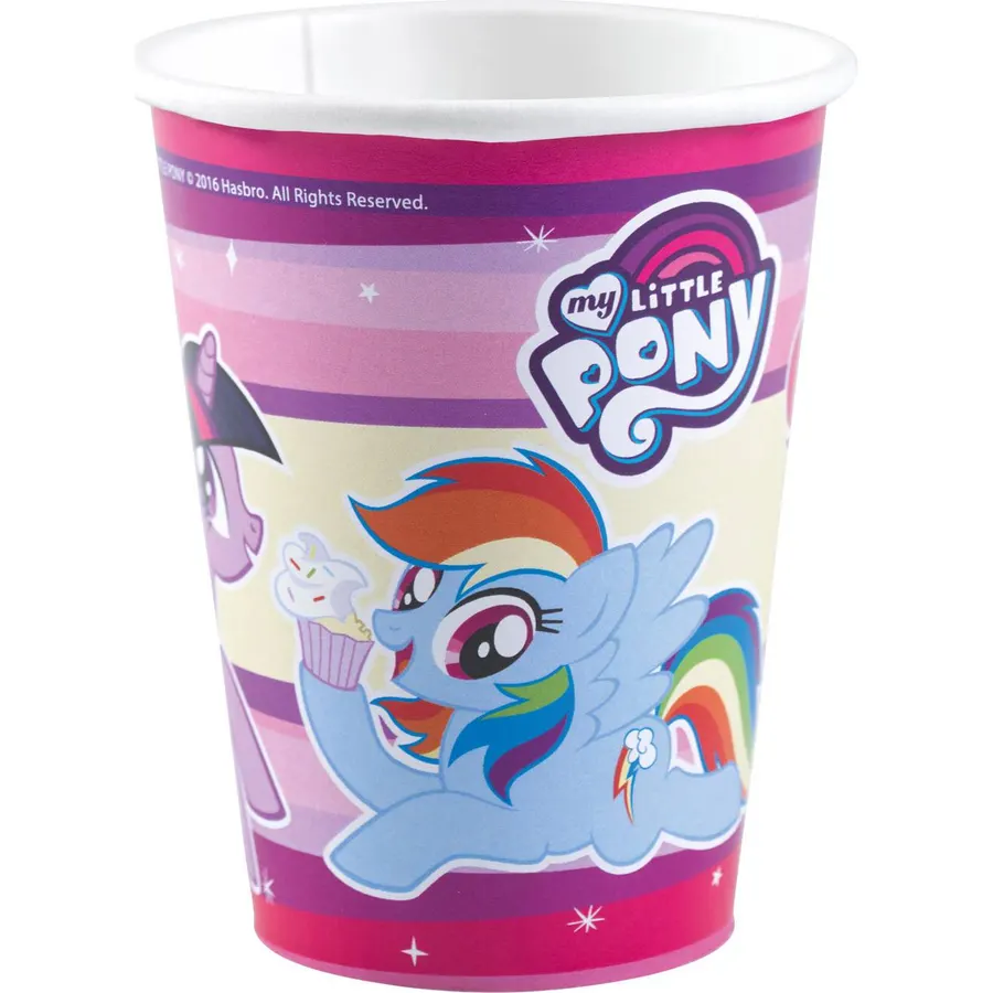 Barevné papírové kelímky s motivem My Little Pony