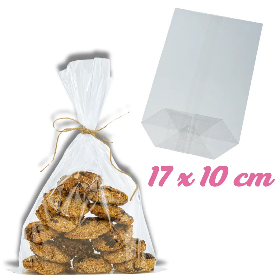 Čirý celofánový sáček s křížovým dnem na cukroví