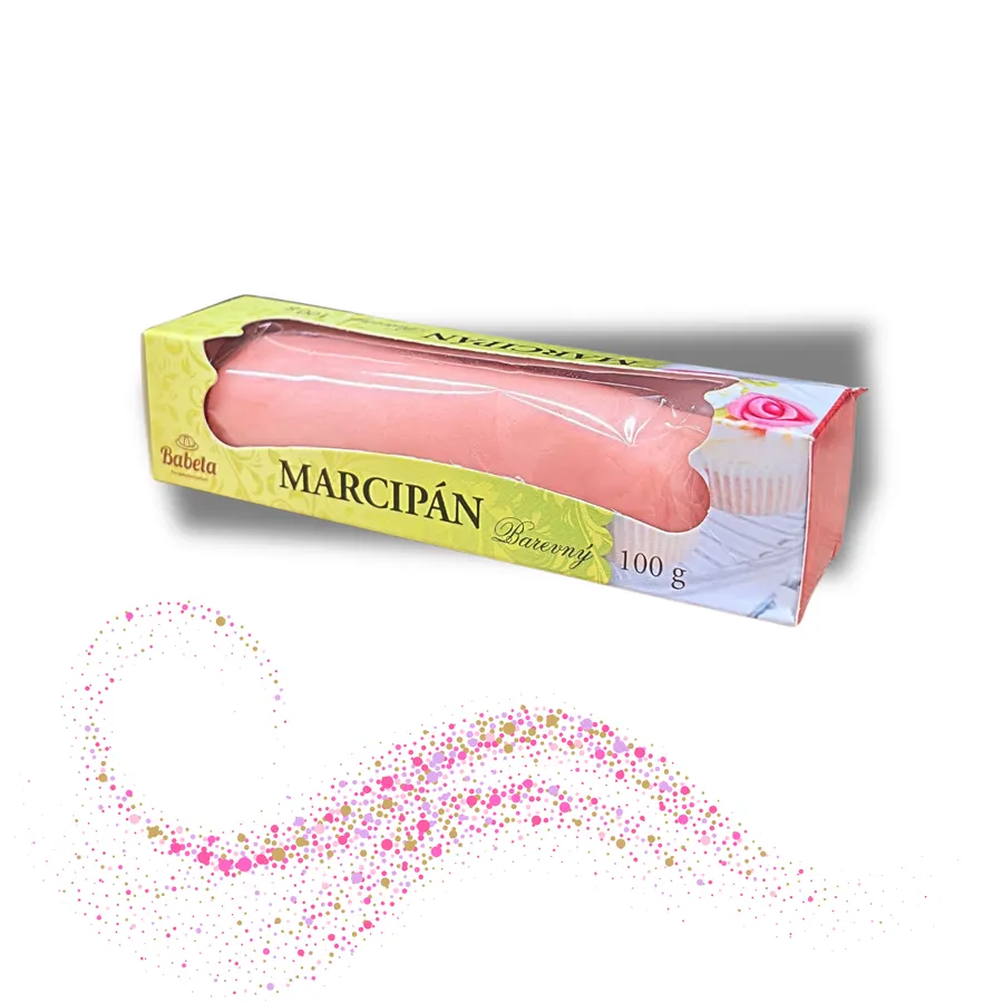 Růžový pravý marcipán Kovandovi balení sto gramů