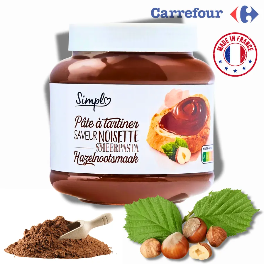 Sklenice kakaovo-oříškové pomazánky Carrefour Original 750g