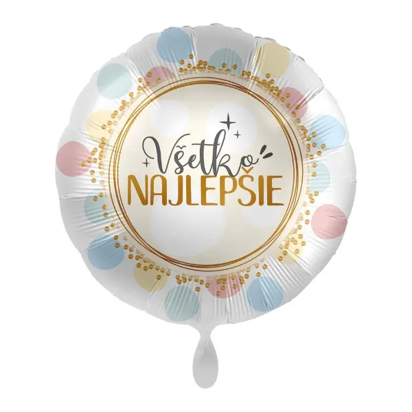 Fóliový balónek Všetko Najlepšie s macaron puntíky