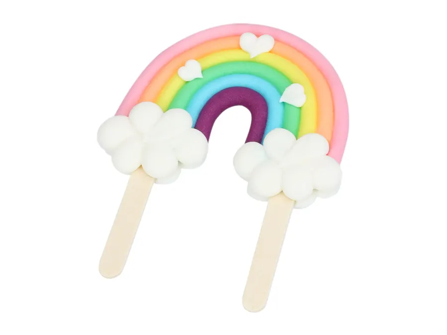 Jedlá cukrová duha jako dekorace na dort