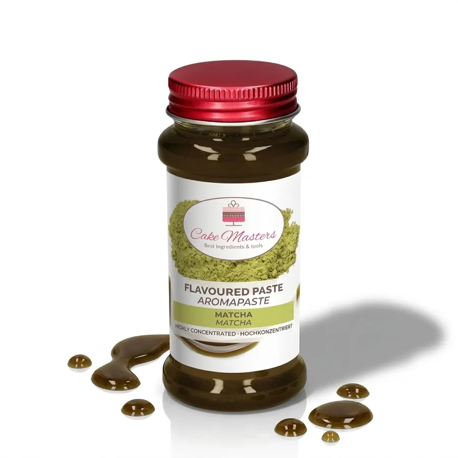 Sklenička s ochucovací pastou Matcha Cake Masters