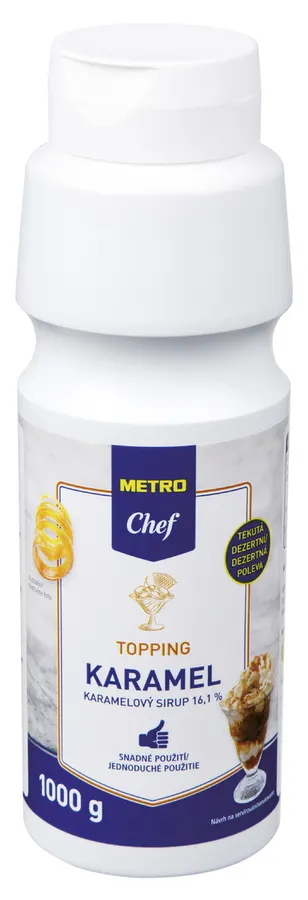 Lahev karamelového toppingu METRO Chef o hmotnosti jeden kilogram