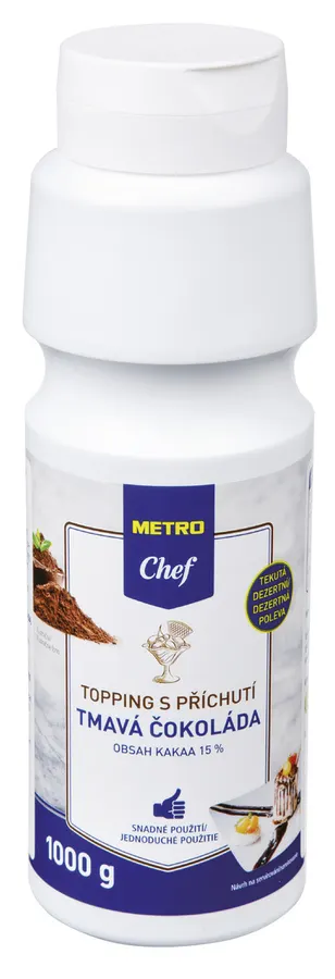 Láhev toppingu s příchutí tmavé čokolády METRO Chef