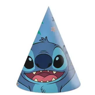 Papírové narozeninové čepičky s motivem Stitch 6 kusů