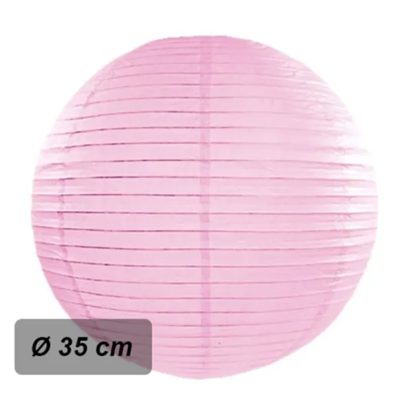 Růžový papírový kulatý lampion o průměru 35 cm