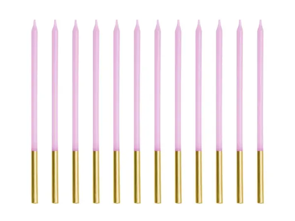 Dlouhé narozeninové svíčky levandulové 14 cm PartyDeco