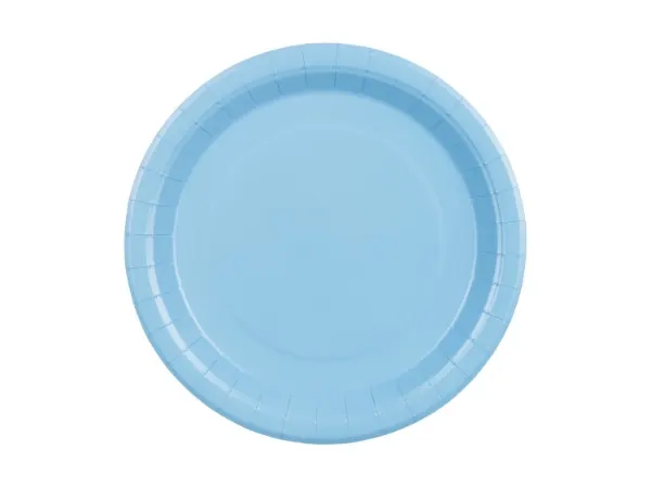 Světle modré papírové talíře PartyDeco 23 cm