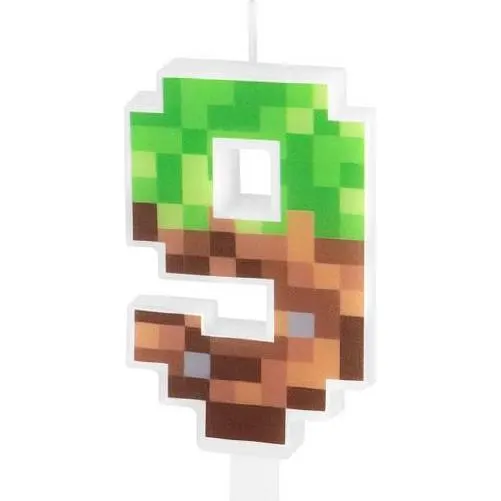 Dortová svíčka Minecraft s číslem devět
