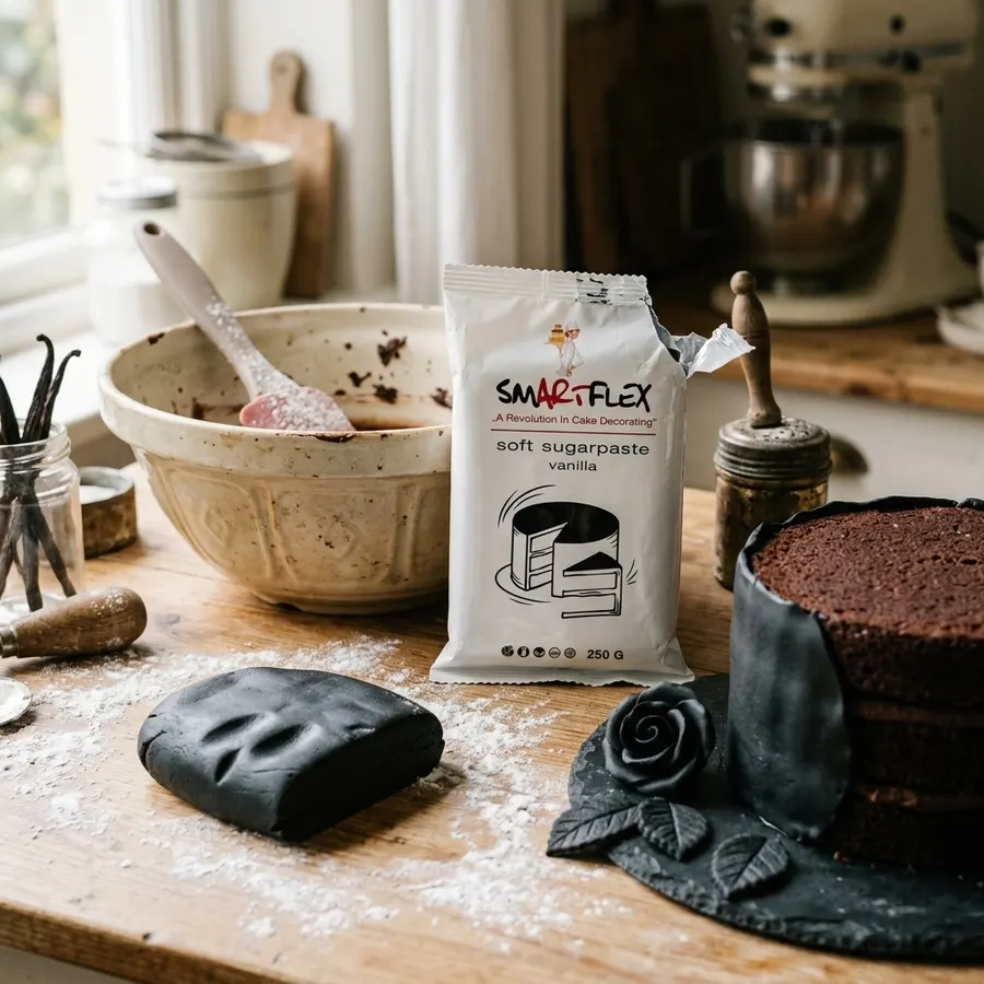 Balení černého fondánu Smartflex Soft 250g