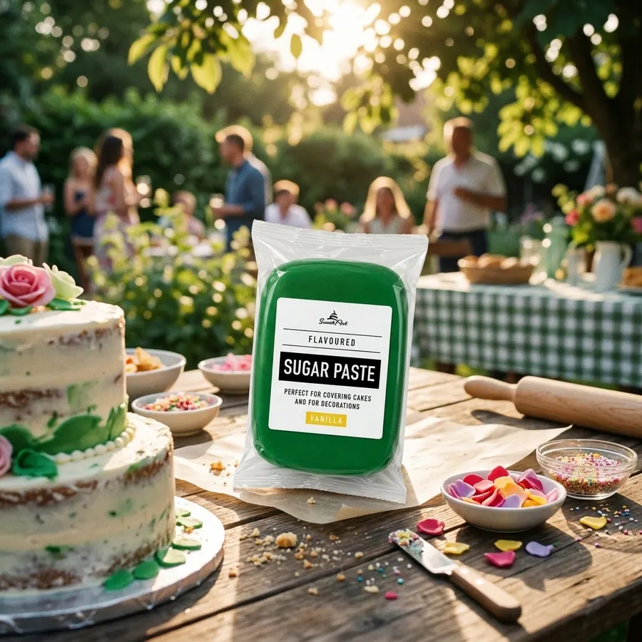 Tmavě zelený fondán SweetArt vanilkový 250 gramů