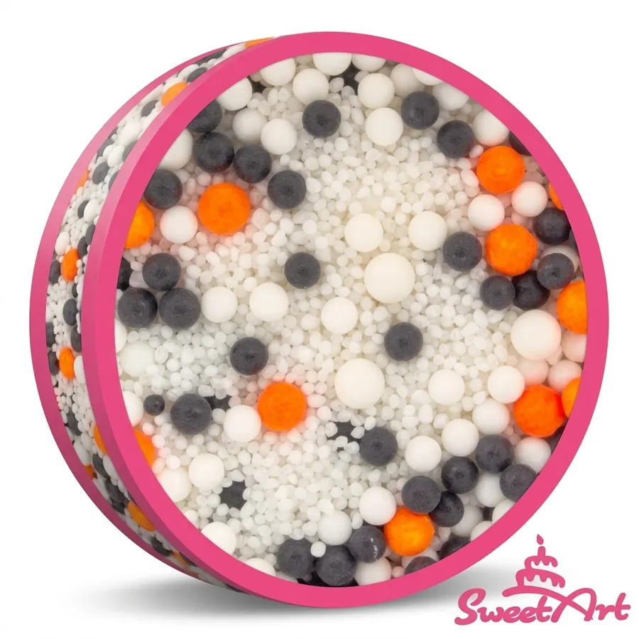 Cukrové zdobení SweetArt Snowman mix bílá černá oranžová