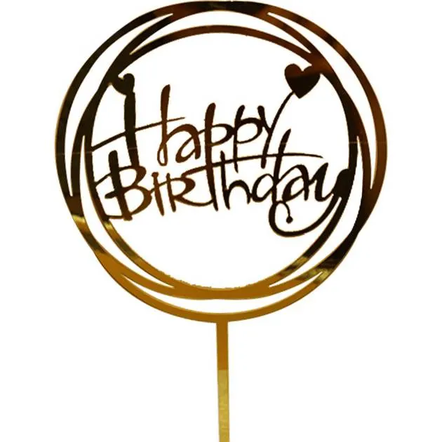 Zápich do dortu Happy Birthday v kruhu Cakesicq